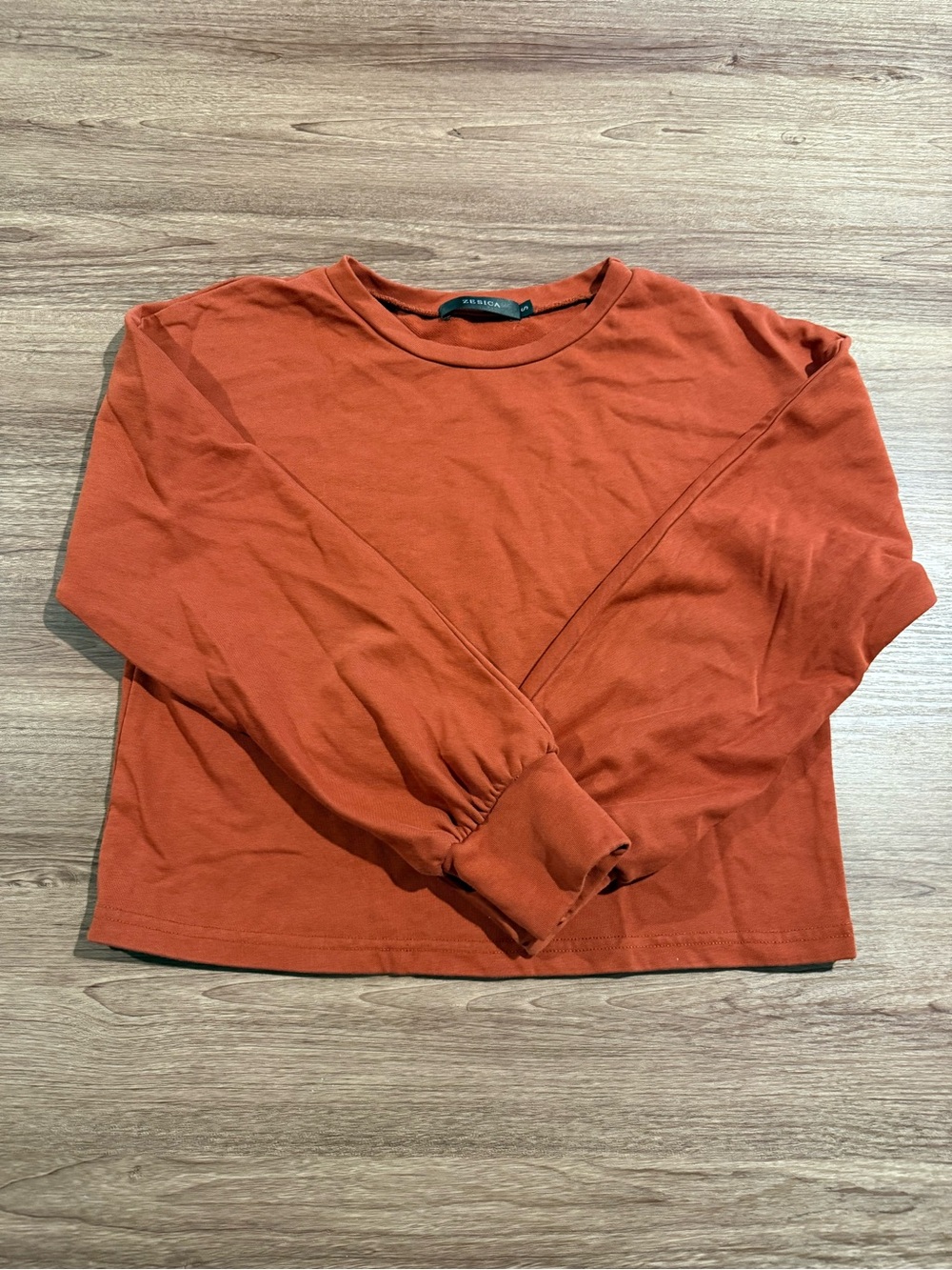 Women’s Long Sleeve Crewneck Tee in Rust - Zesica Brand